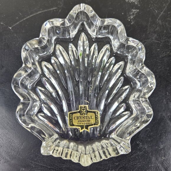 Zajecar 24% Lead Crystal Clam Seashell Shaped Trinket Box Fully Removable Lid - Picture 5 of 8